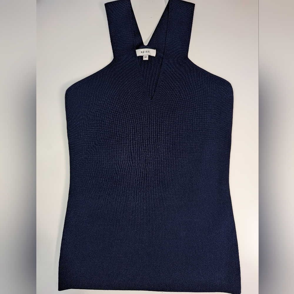 Reiss Navy Blue Knit Halter Top